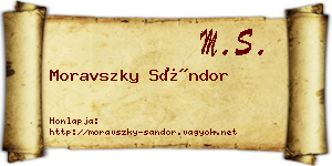 Moravszky Sándor névjegykártya